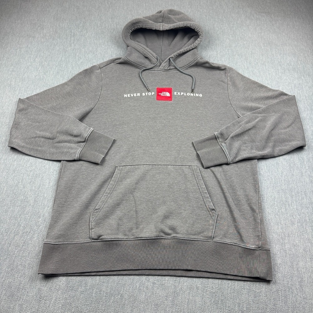 The North Face Hoodie Mens XL Gray Never Stop Exploring Pullover Sweatshirt